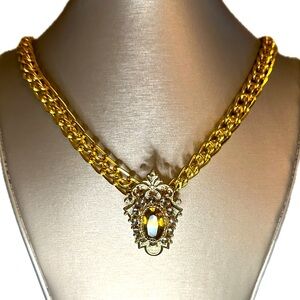 Vintage Repurposed necklace with vintage pendant. Styled and repurposed unique.